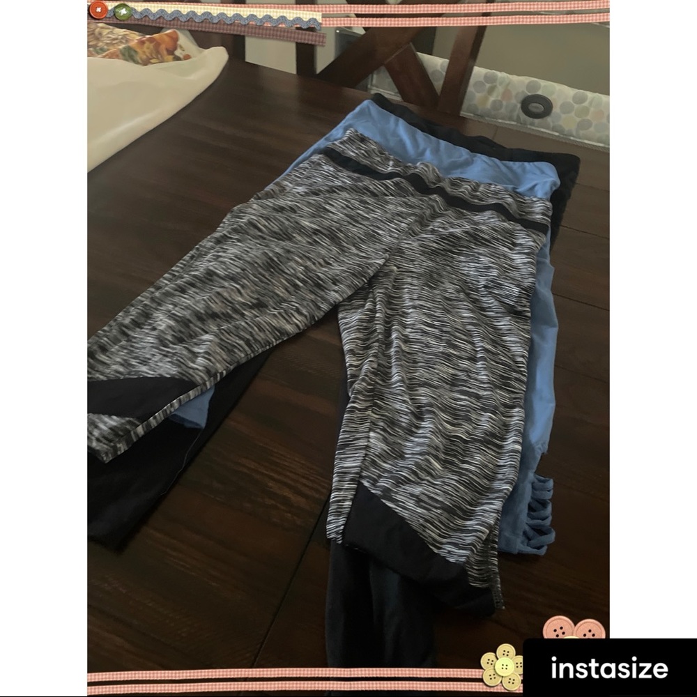 3 for 1 deal ! Workout pants.2 are above ankle length & the black one is longer.